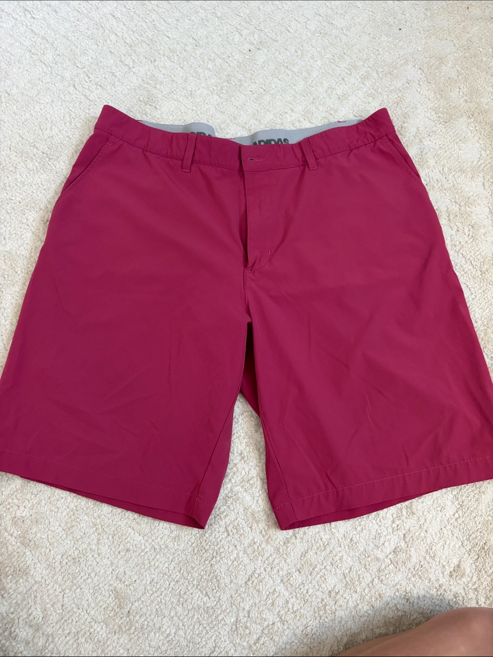 adidas Men's Flat Front Shorts in Deep Magenta